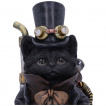 Figurine chat aventurier steampunk  chapeau (19,5cm)