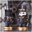 Figurine chat aventurier steampunk  chapeau (19,5cm)