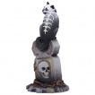 Figurine chat  motif squelettte assis sur une tombe - Martin Hanford (15cm)