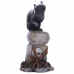 Figurine chat  motif squelettte assis sur une tombe - Martin Hanford (15cm)