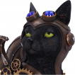 Figurine chat noir  ailes de chauve-souris steampunk (22.7cm)