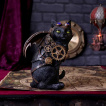 Figurine chat noir  ailes de chauve-souris steampunk (22.7cm)