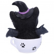 Figurine chaton sorcier dans une tasse  th  pattes de chats (18,5cm)