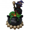 Figurine chaton sorcier et son chaudron magique - 12cm