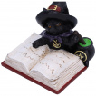 Figurine chaton sorcier tudiant un livre de potions (8,5cm)