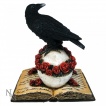 Figurine corbeau sur crane et grimoire gothique (17cm)