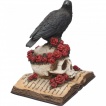 Figurine corbeau sur crane et grimoire gothique (17cm)