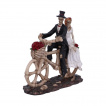 Figurine couple de squelettes maris sur vlo en os (14.5cm) - Nemesis Now