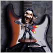 Figurine de squelette guitariste metal 