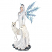 Figurine dcorative fe de la glace et ses loups (60,5 cm)