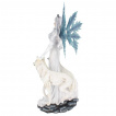 Figurine décorative fée de la glace et ses loups (60,5 cm)