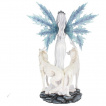 Figurine décorative fée de la glace et ses loups (60,5 cm)