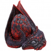 Figurine Dragon de feu rouge et anthracite berant son oeuf (10,5cm)