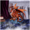 Figurine Dragon gardien ambré (18,5cm)