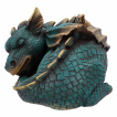 Figurine Dragon somnolent bleu et dor (22.8cm)
