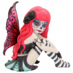 Figurine f  cheveux rouges style calavera 