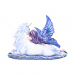 Figurine fée de l'eau endormie et sa licorne (34 cm)