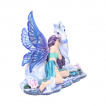 Figurine fe de l'eau endormie et sa licorne (34 cm)