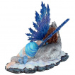 Figurine fe de la glace endormie et son loup (34 cm)