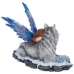 Figurine fe de la glace endormie et son loup (34 cm)