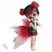 Figurine fée gothique noire et rouge