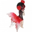 Figurine fée gothique noire et rouge