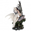 Figurine fe Mlusine et son dragon blanc (48 cm)