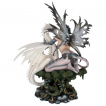 Figurine fe Mlusine et son dragon blanc (48 cm)