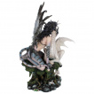 Figurine fe Mlusine et son dragon blanc (48 cm)