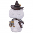 Figurine Hibou blanc steampunk à chapeau - 16cm
