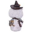 Figurine Hibou blanc steampunk  chapeau - 16cm