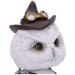 Figurine Hibou blanc steampunk  chapeau - 16cm