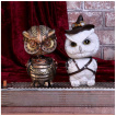 Figurine Hibou blanc steampunk  chapeau - 16cm