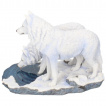 Figurine loups blancs se désaltérant (35 cm)