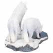 Figurine loups blancs se dsaltrant (35 cm)