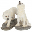 Figurine loups blancs se prparant  la chasse (9,8cm)