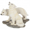 Figurine loups blancs se prparant  la chasse (9,8cm)