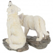 Figurine loups blancs se prparant  la chasse (9,8cm)