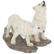 Figurine loups blancs se prparant  la chasse (9,8cm)