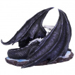 Figurine majestueuse mre dragonne noire et son adorable bb dragon (18cm)