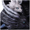 Figurine majestueuse mre dragonne noire et son adorable bb dragon (18cm)