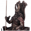 Figurine Odin sur son trône avec ses loups Gueri et Freki et de son corbeau (22 cm)