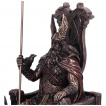 Figurine Odin sur son trne avec ses loups Gueri et Freki et de son corbeau (22 cm)