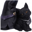 Figurine petit chat noir  ct du chapeau de sa maitresse sorcire - 10,5cm