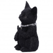 Figurine petit chat noir faisant un doigt d'honneur (16,5cm)