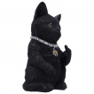 Figurine petit chat noir faisant un doigt d'honneur (16,5cm)