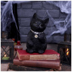 Figurine petit chat noir faisant un doigt d'honneur (16,5cm)