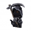 Figurine petit chat noir à faux et collier de cranes - Nemesis Now (10,2cm)