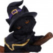 Figurine petit chat sorcier sur son balai (11cm) - Nemesis Now