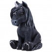 Figurine petite licorne gothique noire à pentacle sur le front (10,2cm)